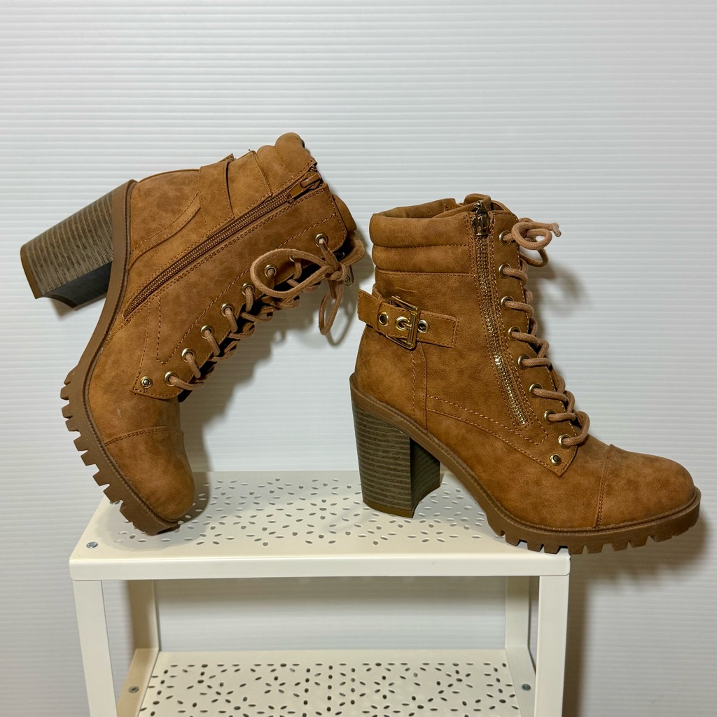 Gbg Los Angeles Brown Lace Up Women’s Boots Size 6 M Gg Jayden Combat